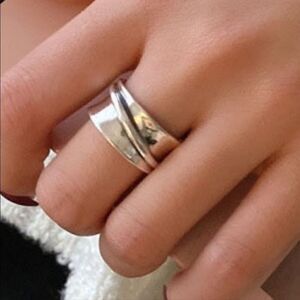 #43 Re-Stocked❗️NEW Open Silver Wide Band Ring